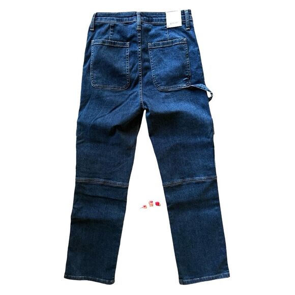 NWT SIMKHAI River Cargo Dark Wash Denim Blue Jeans Size 28 - Picture 4 of 10